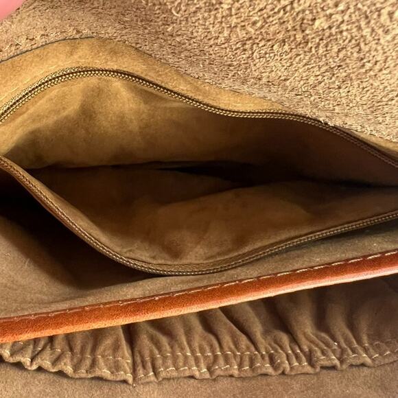 Patricia Nash Crossbody Bag Cognac Embossed Hand Tooled Leather Zip Pockets - Picture 7 of 8